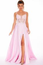 Storm Satin Fit and Flare Corset Gown